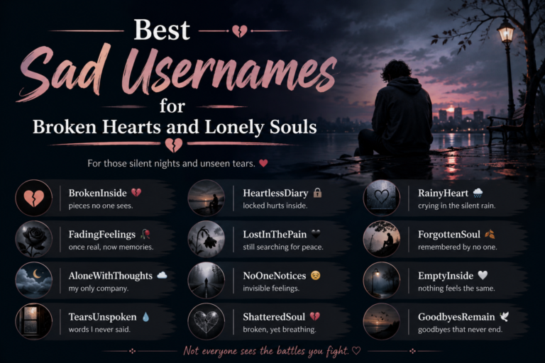 Best Sad Usernames for Broken Hearts and Lonely Souls