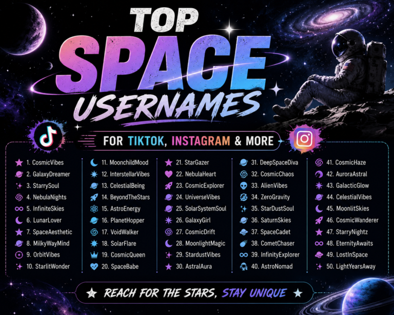 Top Space Usernames for TikTok, Instagram & More