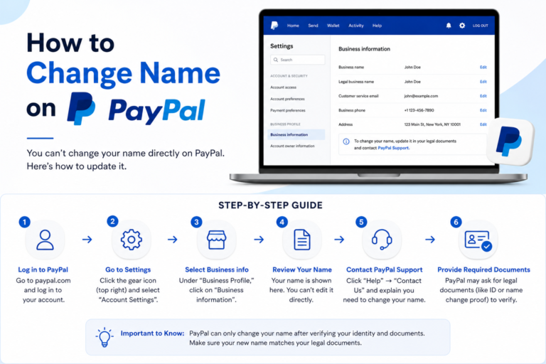 How to change name on PayPal