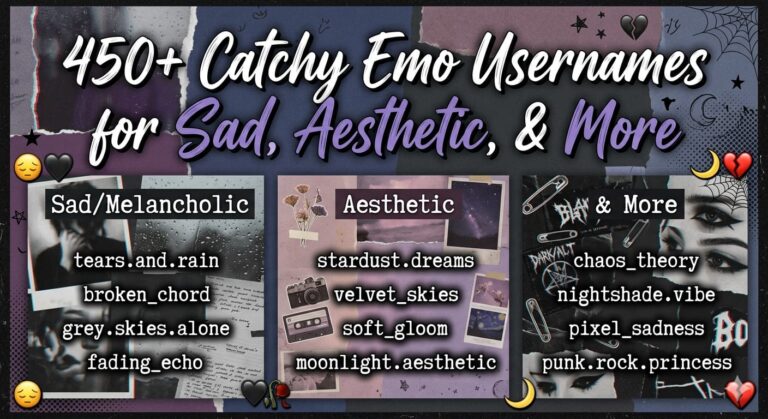450+ Catchy Emo Usernames for Sad, Aesthetic, & More